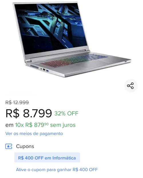 Imagem na descrição da promoção