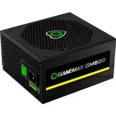 Fonte Gamemax GM600 600W, 80 Plus Bronze, PFC Ativo, Semi Modular