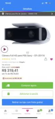 [C. Ouro R$319] Câmera Full HD para PS5 Sony | R$319