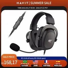 HAVIT H2002d Fone de Ouvido com Fio Gamer PC 3,5mm