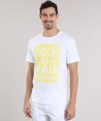 Camiseta Ano Novo "2018 Eu quero mais dinheiro" Branca