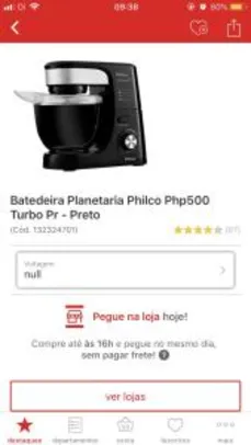 Saindo por R$ 199: Batedeira Planetaria Php500 Turbo Pr - R$199 | Pelando
