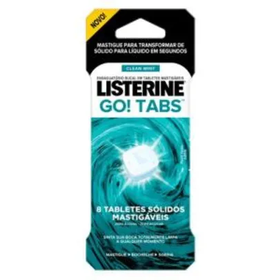 Enxaguatório Bucal em Tabletes Listerine Go! Tabs Clean Mint 8 Unidades