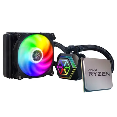 Processador AMD Ryzen 5 5600X 4.6GHz + Water Cooler SilverStone PF120-ARGB | R$2219
