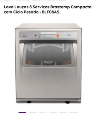 Lava Louças 8 Serviços Brastemp Compacta com Ciclo Pesado - BLF08AS - R$1229