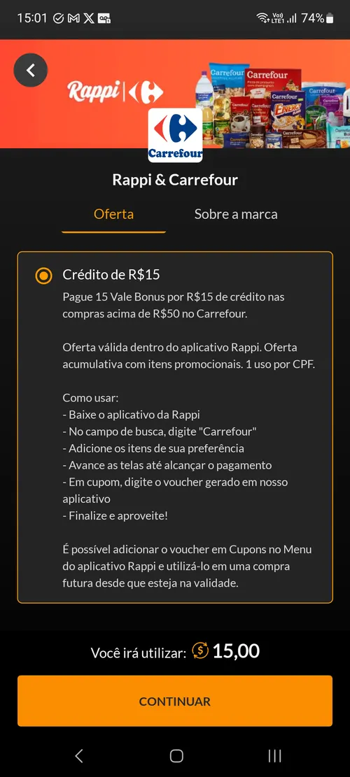 Imagem na descrição da promoção