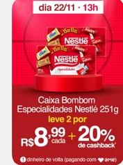 (AME R$7) Caixa Bombom Especialidades Nestlé 251g