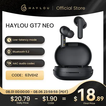 Haylou GT7 Neon Fone Bluetooth 5.2