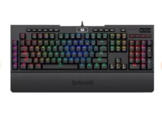 Teclado Mecânico Gamer Redragon Brahma Pro RGB, Switch Blue, ANSI, Black - R$475