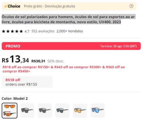 Imagem na descrição da promoção