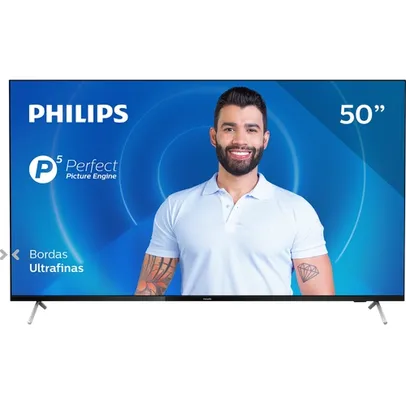 Smart TV Philips 50" UHD 4K 50PUG7625 Wi-Fi HDR10+ Dolby Vision e Dolby Atmos com Bluetooth Bordas Ultrafinas