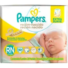 Fraldas Descartáveis Pampers Tamanho RN - 20 Unidades por R$ 10