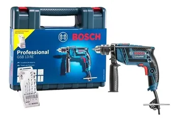 Furadeira elétrica de impacto e parafusadeira Bosch Professional GSB 13 RE 3150rpm 650W azul 127V com maleta de transporte + kit 5 brocas cyl-1