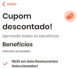 [Usuários Selecionados] R$35 OFF em restaurantes selecionados