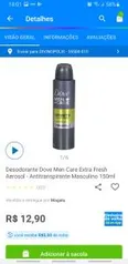 Desodorante Dove Men Care Extra Fresh Aerosol - Antitranspirante Masculino 150ml - R$13