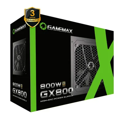 [ Moedas / APP R$445 ] Fonte Gamemax GX800 800W 80 Plus Gold PFC Ativo Black