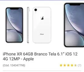 IPHONE XR 64 GB ( TODAS AS CORES)