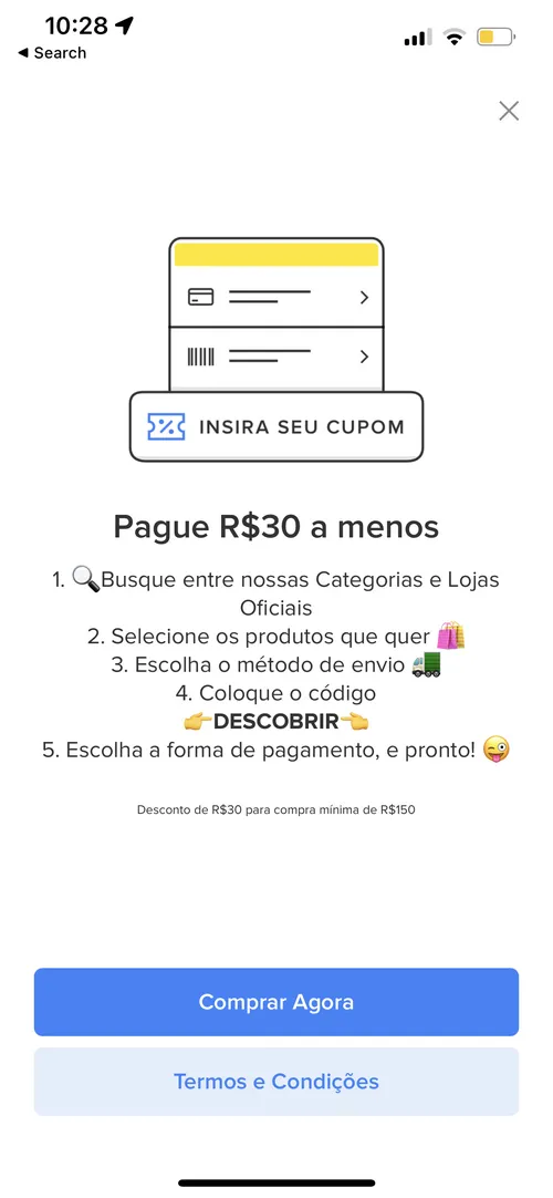 Imagem na descrição da promoção