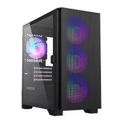 Gabinete Gamer Montech AIR 100 ARGB, Mini Tower, Black, Micro ATX, 4 Fans, Vidro Temperado