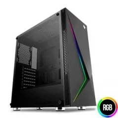 Gabinete Gaming Komor LED RGB Lateral em Vidro Temp