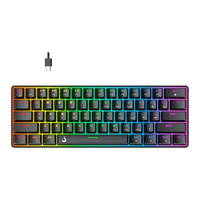 Teclado Mecânico Gamer Rise Mode GM1 Black, RGB, Switch Outemu Blue - RM-TCM-GM1-BBLUE