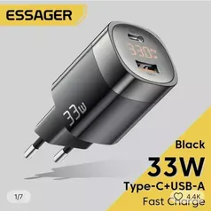 Carregador Essager de 33W com type c + usb-a