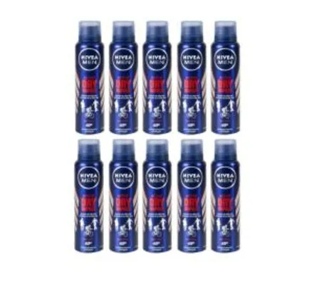 2 Kits | 20 unid | Desodorante Nivea Dry Impact Aerossol Masculino 150ml | R$7 a unid