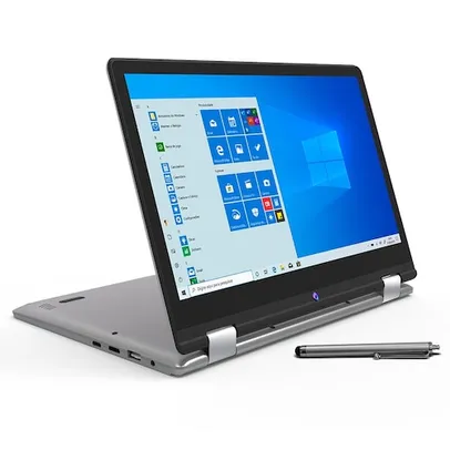 Notebook 2 em 1 Positivo Dual Core 4GB 64GB eMMC Tela Full HD 11.6" Windows 10 Duo C464C