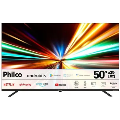 Smart TV LED 50" 4K Philco PTV50G10AG11SK Android TV, Dolby Audio, HDR e Processador Quad-core