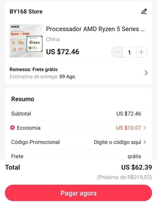 Imagem na descrição da promoção