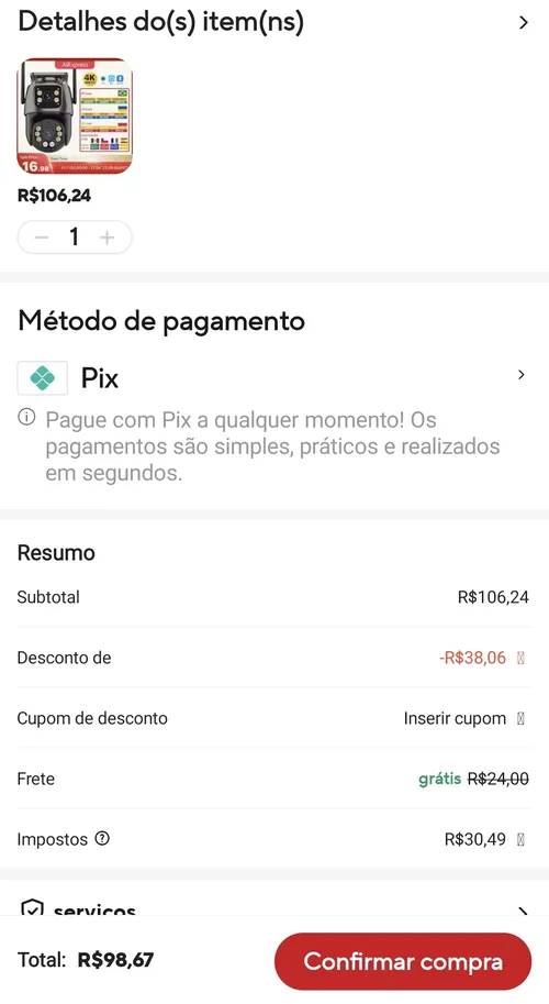 Imagem na descrição da promoção