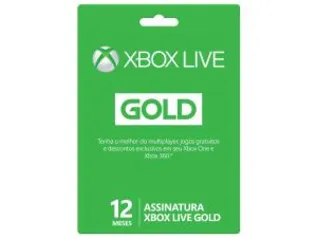 Cartão Microsoft Xbox Live Gold 12 meses