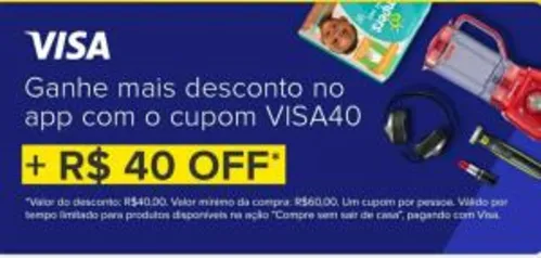 [VAI DE VISA] R$ 40 OFF no APP Mercado Livre - A partir de R$ 60