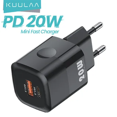 [Conta Nova R$ 4,98] Carregador Kuulaa 20w USB e USB tipo C