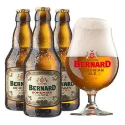 Kit Bernard Bohemian Lager - 3 cervejas + taça - R$49,90