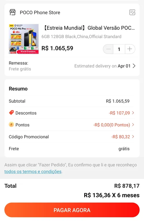 Imagem na descrição da promoção