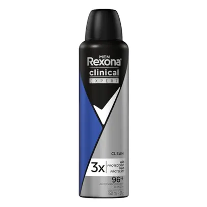 Antitranspirante Aerosol Rexona Men Clinical Clean 150ml (A embalagem pode variar)