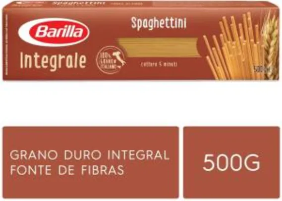 Saindo por R$ 7: [PRIME] Macarrão Integral Grano Duro Spaguettini Barilla Integrale 500g | Pelando