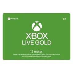 (Gift Card Digital) XBox Live Gold 12 meses