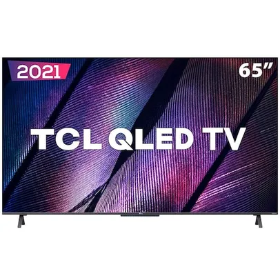 Smart TV QLED 65 4K TCL Google TV 65C725 UHD, Dolby Vision Atmos, HDR10+, Dual Band, Comando de voz à distância, Google Assistant e Design Sem Bordas