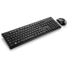 Teclado e Mouse Sem Fio Multilaser Slim 2.4Ghz ABNT 2 Preto | R$82