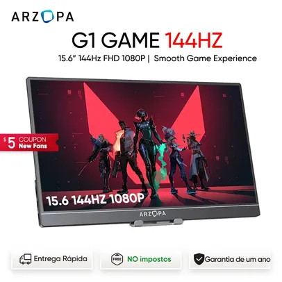 [DO BRASIL] Monitor Portátil Arzopa - 15.6" 1080p 144HZ