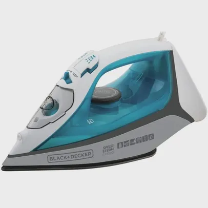 [CC AME R$90] Ferro de Passar a Vapor Black Decker Ceramic Gliss Fx3060br - Branco e Azul - 110V