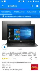 Notebook Dell Inspiron i15-3583-A30P Intel Core i7 - 8GB 2TB