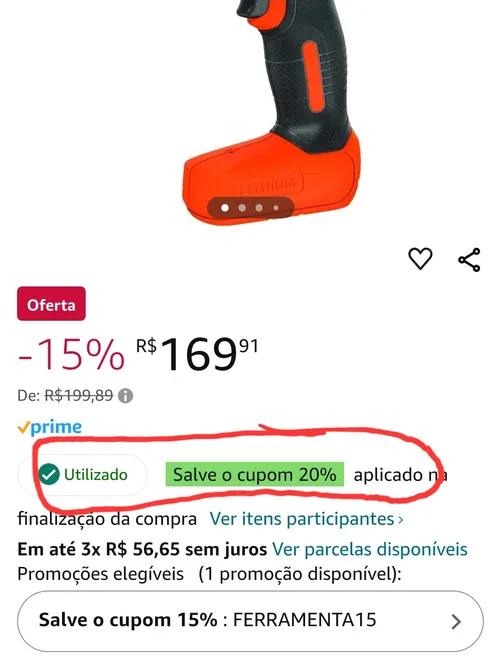 Imagem na descrição da promoção