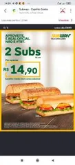 2 Subs por R$14,90 até 23/03