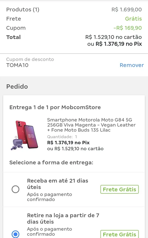 Imagem na descrição da promoção