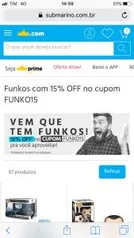 LISTA  DE FUNKOS pop COM 15%