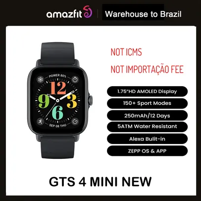 2024 Amazfit GTS 4 mini Nova versão Smartwatch 