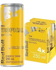 Pack energético frutas tropicais lata com 4 unidades de 250ml cada Red Bull